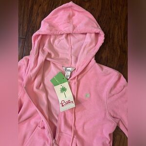 Pink Lilly Pulitzer, terry cloth zip up
